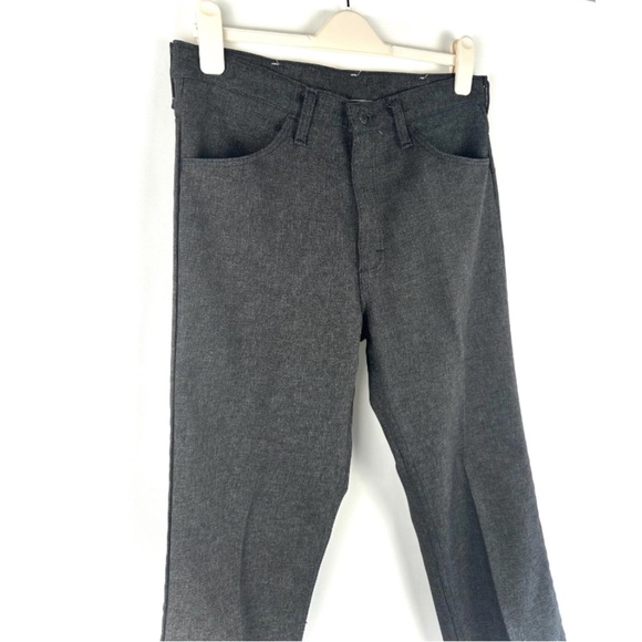 Vintage 1970’s Wrangler Men’s Regular Fit Dress Pants in Dark Grey • 33W x 32L - Picture 6 of 10